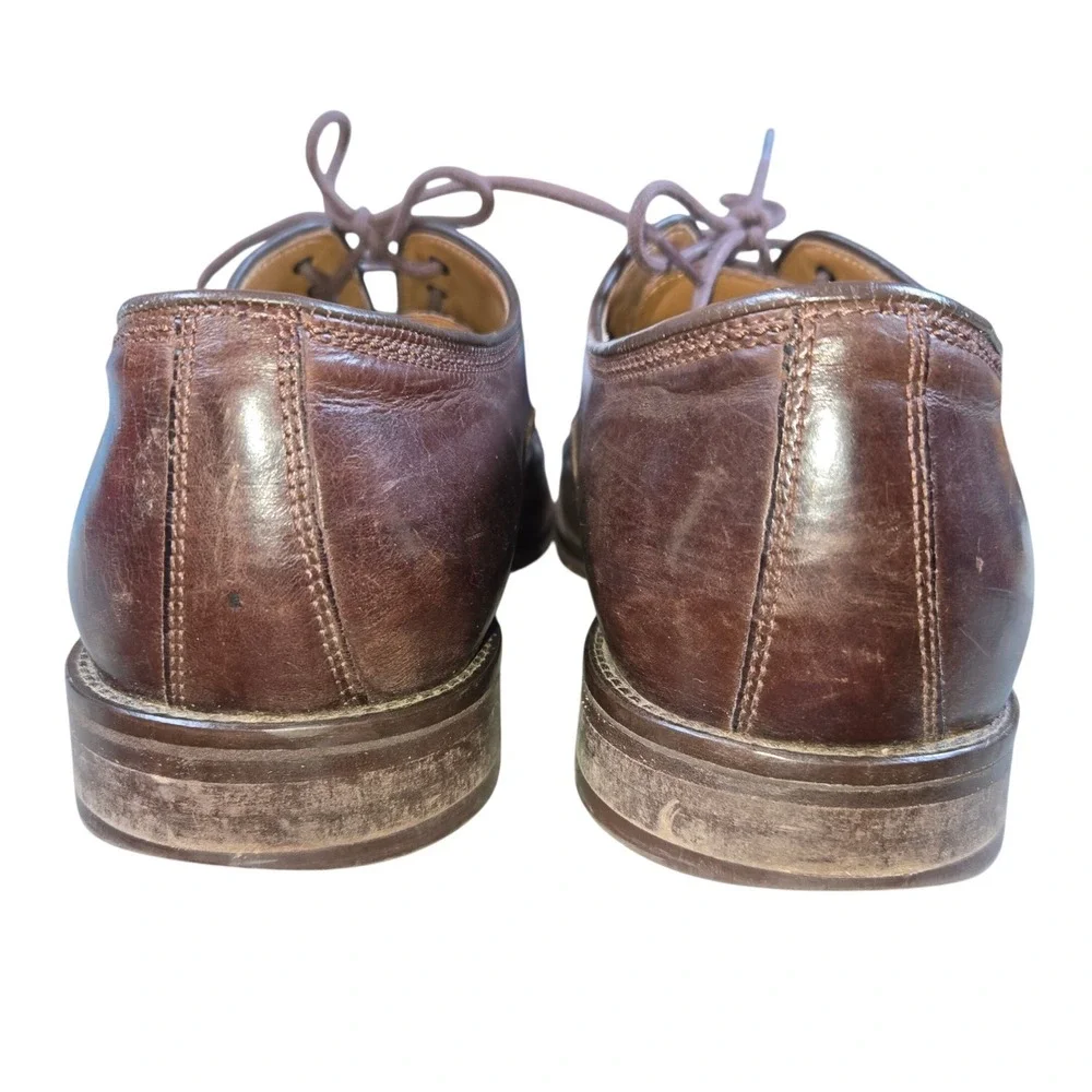 Johnston‎ & Murphy Mens Brown Leather Cap Toe Oxford Dress Shoes Size 10.5M